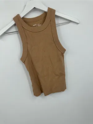 Aerie Tan Cropped Tank Top Size XS Boho Basics Comfy thumbnail 6