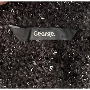 Black Silver Sparkle Tweed Jacket Women Size US 10 12 Formal Coat Event Evening thumbnail 7