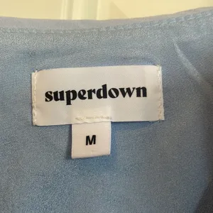 Superdown (REVOLVE) Bonita Drape-Back Mini Dress Medium M Blue FEMININE COQUETTE thumbnail 4
