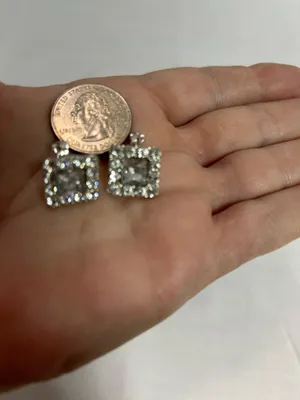 Vintage clip on faux diamond earrings thumbnail 2