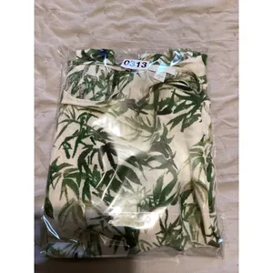 J. Jill Womens Green Bamboo Print Linen Blend Button Back Top Blouse Medium thumbnail 8