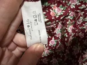 Natural Life floral red rose babydoll cottagecore mini dress medium . thumbnail 7