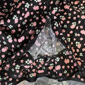 Free People New ​IRL Floral Print Slip Skirt Black Pink Combo Size 8 thumbnail 13