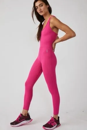 Free People Movement NEW Free Throw Onesie in Hot Pink thumbnail 1