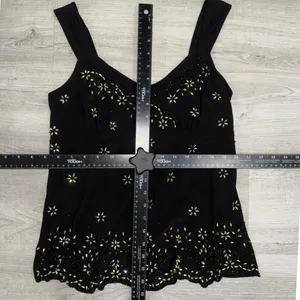 Y2K PL Dress Barn Boho Floral Sleeveless Beaded Formal Tank Top Shirt thumbnail 4