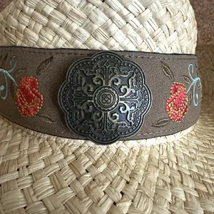 Kenny K Straw Hat Sm Embroidered Floral Western Festival Country Casual RM10L-E thumbnail 8