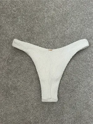 Hollister White/Off White Textured Women's Swim Bottoms thumbnail 4
