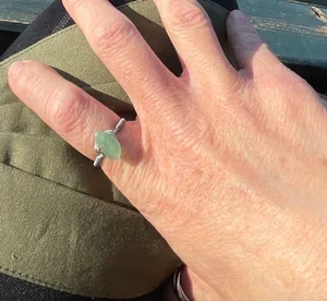 Wire Ring Green Stone (Custom Size To Order) thumbnail 3
