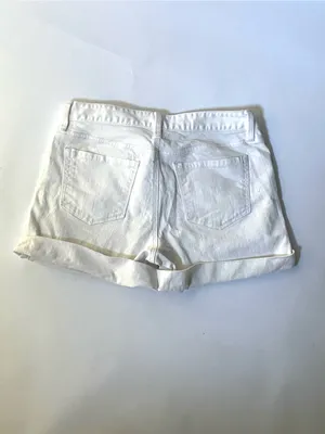 LOFT White Cuffed Denim Shorts thumbnail 2