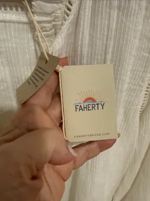 Faherty Ivory Ruffled Button-Front Blouse thumbnail 6