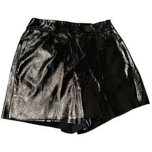 Zara Vinyl Effect Faux Leather Skort Black Size XS NWT thumbnail 3