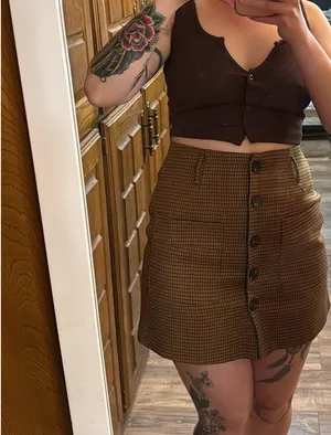The Korner plaid mini skirt Brown Size 4 thumbnail 3