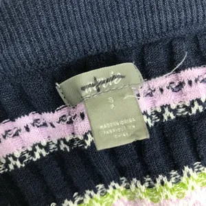 Aerie Knit Tube Top Bandeau Cotton Blend Navy Green Purple Womens Small thumbnail 3