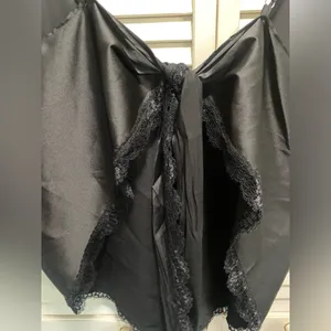 POL Satin Black Cami Lace Trim Adjustable‎ Straps Open Back Size M NWOT thumbnail 6