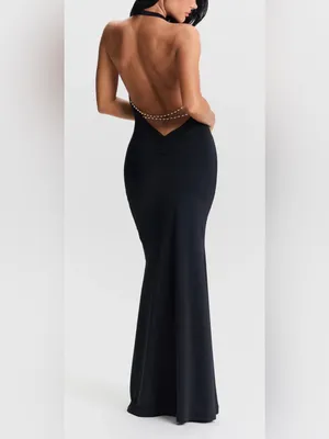 Cowl Neck Black Maxi Dress thumbnail 7