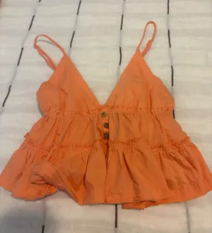 Palmetto Moon Coral Crop Top thumbnail 1