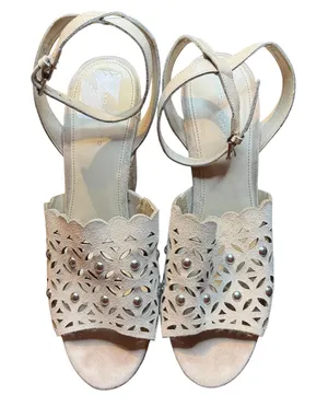 Marc Fisher Shoes Womens Size 11M‎ Beige Suede Studded Wedge Sandals Espadrille thumbnail 1
