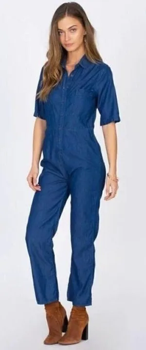 Amuse Society Jump For Love Short Sleeve Wide Leg Jumpsuit L‎ thumbnail 1