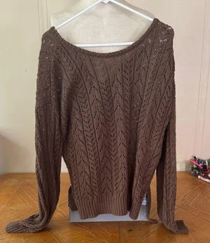 Brown Knit Women's Sweater thumbnail 1