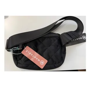 Wantable Black Velvet Quilted Belt Bag Crossbody Fanny Pack Gold Hardware NEW‎ thumbnail 4
