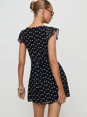 Princess Polly I Guess So Dress Blacl Polka Dot thumbnail 2