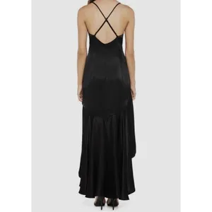 Women’s Bardot Arella Dress Asymmetrical High Low Open Back V Neck Black 8 M thumbnail 2