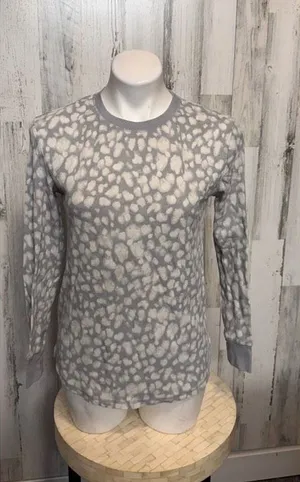 Stars Above Gray Leopard Waffle Knit Pajama Set Women’s XS thumbnail 1