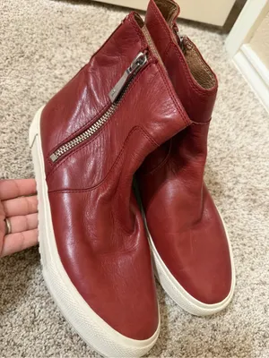 FRYE Gia Lug Zip Leather Bootie Sneaker Red Clay 9.5 thumbnail 13