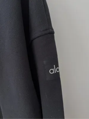 Alo Yoga Renown Heavyweight 1/4 Zip Sweatshirt Black Unisex Medium Pullover M⁠ thumbnail 12