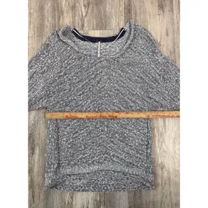 Free People Bright Lights grey marled knit sweater Size XS‎ thumbnail 6