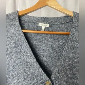 Ella Moss Boyfriend academia Cozy Sweater cottagecore gray Women's Cardigan L thumbnail 2