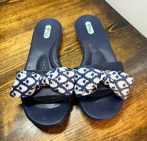Oka-B Navy Slide Bow Sandals Size Medium (8.5) thumbnail 1