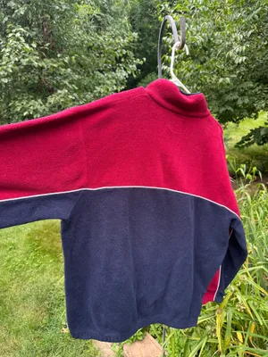 Faded Glory Vintage Quarter-Zip- red and blue thumbnail 4
