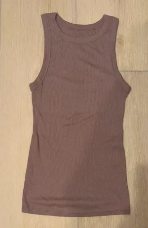 Brown Ribbed Tank Top thumbnail 1