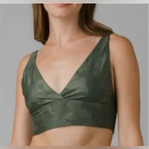 PrAna Layna Sage Camoflauge Adjustable Straps Sports Bra Size Small‎ thumbnail 1