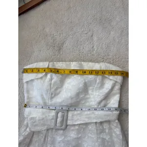 Lulus Enviable Grace White Burnout Strapless Belted Midi Dress Size Large Bridal thumbnail 7