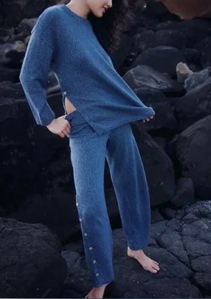 NWT Free People Free-Est Button Up Sweater Set - Blue Sea Combo - XS thumbnail 1