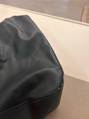 London Fog Black Pebbled Leather Shoulder Bag Preowned thumbnail 7