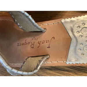Jack Rogers Women’s Silver Metallic Leather Slide Sandals Slip-On US 7 thumbnail 2