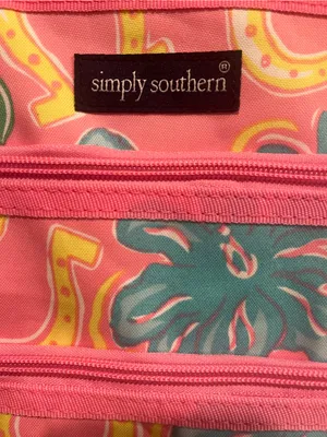 Simply Southern Crossbody Bag Pink Tropical Horseshoes Pockets Zippered thumbnail 4