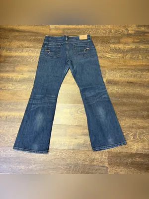 Vintage Y2K American Eagle AE Hipster Jeans Womens 14 Low Rise Flare Boho 2000s thumbnail 8