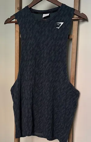 Gymshark‎ Sleeveless muscle Textured Blue gym tee thumbnail 1