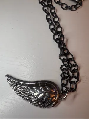 Amanda Sanchez black cabin Silver Tone Wing Pendant Necklace thumbnail 8