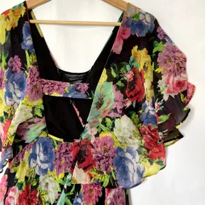ASOS floral flowy english garden party fairycore dress open back women's‎ size 6 thumbnail 6