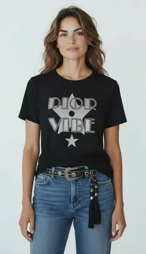 Dior Vibe Linen Blend Tee‎ Shirt in Black Size XS thumbnail 1