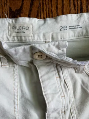 Pilcro Anthropologie Millie Low-Slung Barrel Cargo Pants Ivory Size 28 thumbnail 8