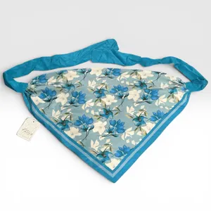 Free People x Namjosh Blue Floral Silky Headscarf Kerchief Hair Wrap Tie‎ NEW thumbnail 2