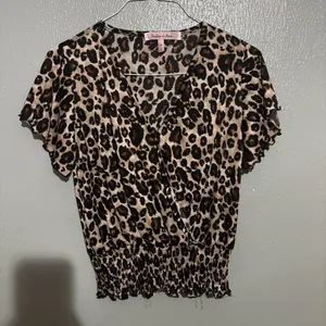 Chic Leopard Print Blouse Brown Size M thumbnail 3