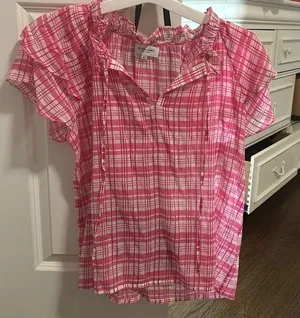 Olivia james pink and white gingham top Size XS thumbnail 1