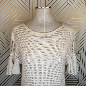 Free People Babes Only Open Weave Knit Top Ivory‎ thumbnail 3
